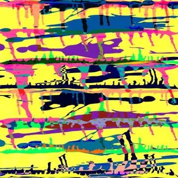 Geometric abstract color pattern in graffiti style. Quality vector illustrati Stock Illustration