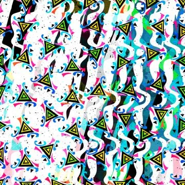 Geometric abstract color pattern in graffiti style. Quality vector illustrati Stock Illustration
