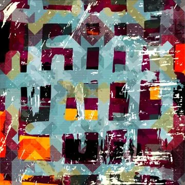 Geometric abstract color pattern in graffiti style. Quality vector illustrati Stock Illustration