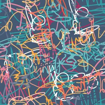 Geometric abstract color pattern in graffiti style. Quality vector illustrati Stock Illustration