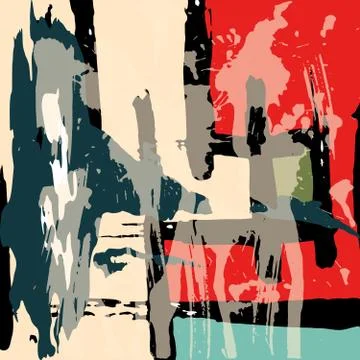 Geometric abstract color pattern in graffiti style. Quality vector illustrati Stock Illustration