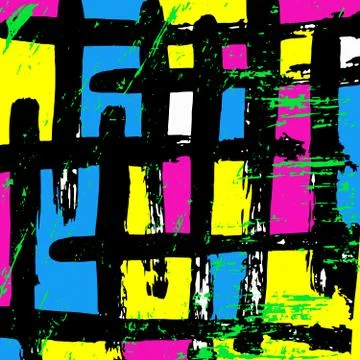 Geometric abstract color pattern in graffiti style. Quality vector illustrati Stock-Illustration