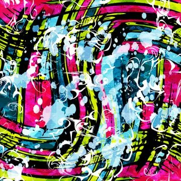 Geometric abstract color pattern in graffiti style. Quality vector illustrati Stock Illustration