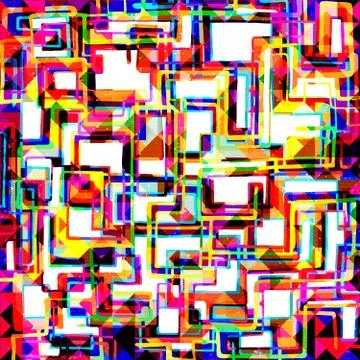 Geometric abstract color pattern in graffiti style. Quality vector illustrati Stock Illustration