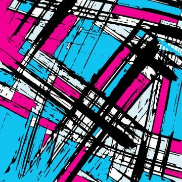 Geometric abstract color pattern in graffiti style. Quality vector illustrati Stock Illustration