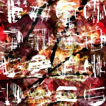 Geometric abstract color pattern in graffiti style. Quality vector illustrati Stock Illustration