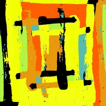 Geometric abstract color pattern in graffiti style. Quality vector illustrati Stock Illustration