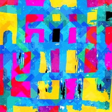 Geometric abstract color pattern in graffiti style. Quality vector illustrati 스톡 일러스트