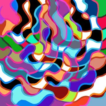 Geometric abstract color pattern in graffiti style. Quality vector illustrati Stock Illustration
