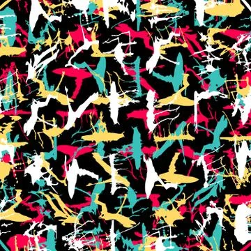 Geometric abstract color pattern in graffiti style. Quality vector illustrati Stock Illustration