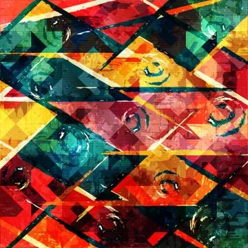 Geometric abstract color pattern in graffiti style. Quality vector illustrati Stock Illustration