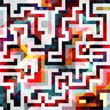 Geometric abstract color pattern in graffiti style. Quality vector illustrati 스톡 일러스트