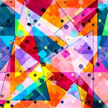 Geometric abstract color pattern in graffiti style. Quality vector illustrati Stock Illustration