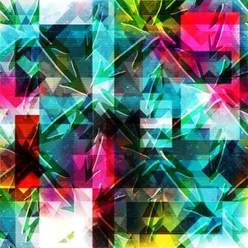 Geometric abstract color pattern in graffiti style. Quality vector illustrati Stock Illustration