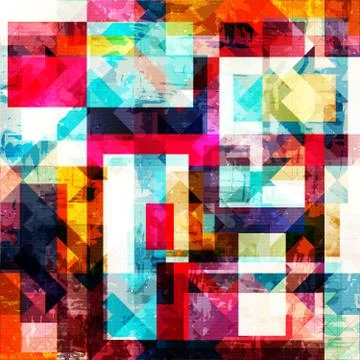 Geometric abstract color pattern in graffiti style. Quality vector illustrati Illustrazione stock