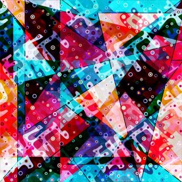 Geometric abstract color pattern in graffiti style. Quality vector illustrati 스톡 일러스트