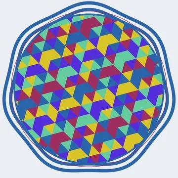 Geometric abstract colorful triangular pattern on irregular border Stock Illustration