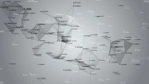 Geometric abstract composition with dots, lines, triangles, depth of field and Stock Footage 79135184