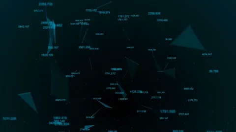 Geometric abstract composition with dots, lines, triangles, depth of field and Stock Footage 81114180