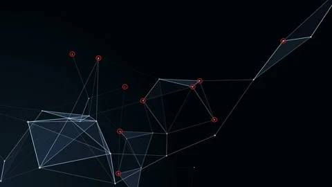 Geometric abstract composition with dots, lines, triangles, depth of field and Video stock 127886898