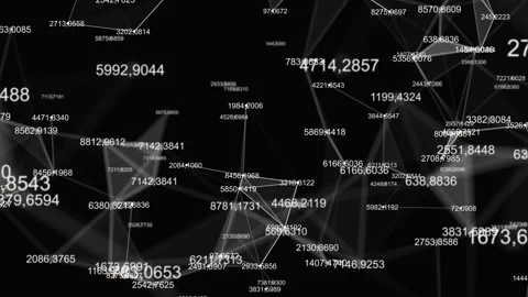 Geometric abstract composition with dots, lines, triangles, depth of field and Stock Footage 235892440