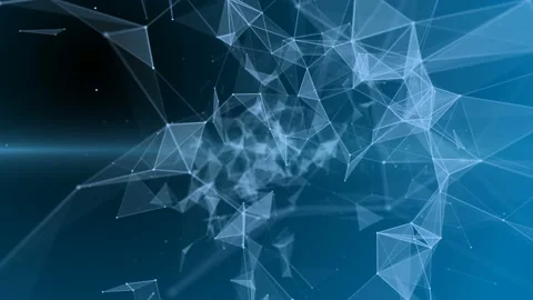 Geometric abstract composition with dots, lines, triangles, depth of field Stock Footage 236699696