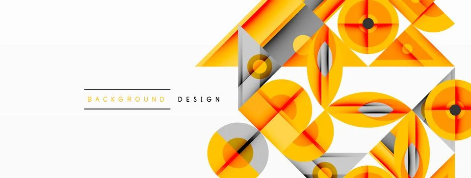 Geometric abstract composition with intersecting shapes, circles, triangles.. 스톡 일러스트