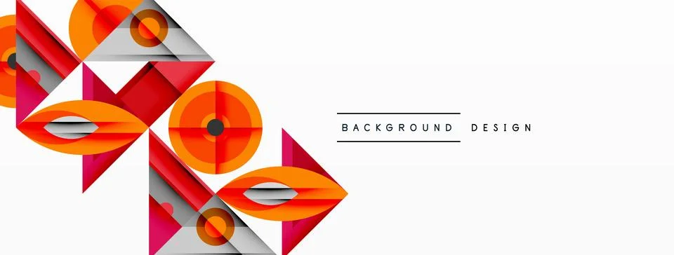 Geometric abstract composition with intersecting shapes, circles, triangles.. 스톡 일러스트