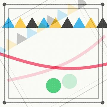 Geometric abstract composition with layered triangles and curved lines on m.. Stock Illustration