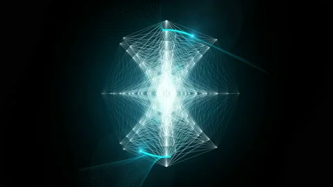 Geometric abstract composition with lines, points. Plexus Stock Footage 94140427