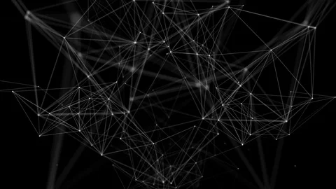 Geometric abstract with connected dots and lines loop Background Stock Footage 115061850