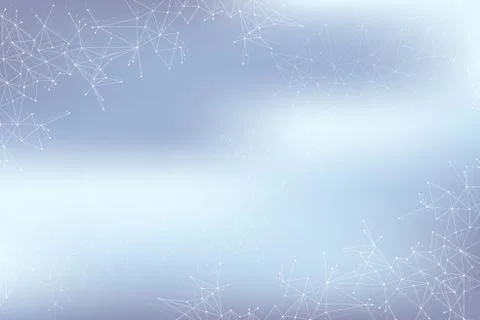 Geometric abstract connected line with dots. Big data visualization. Molecule Illustrazione stock
