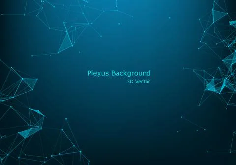 Geometric abstract connected line with dots. Big data visualization. Molecule 스톡 일러스트