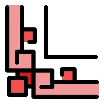 Geometric abstract design with bold red accents Stock Illustration