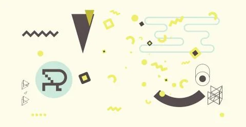 Geometric abstract design elements Stock Illustration