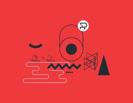 Geometric abstract design elements Stock Illustration