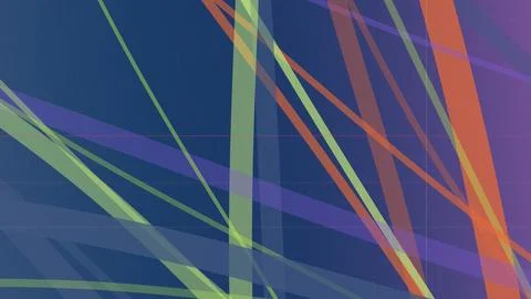 A geometric abstract design features neon multicolor lines and triangles on.. Stock Illustration
