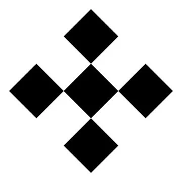 Geometric abstract design featuring five black diamonds arranged in a cross.. Stock Illustration