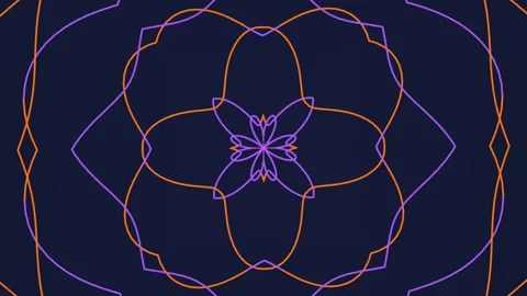 Geometric Abstract Design with Intersecting Orange and Purple Lines Stock Footage 329951795