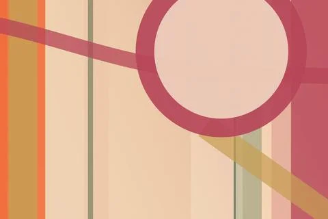 Geometric abstract design with a large circle and striped shapes in warm be.. Stock Illustration