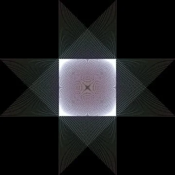 A geometric abstract design of a moire pattern on black イラスト素材