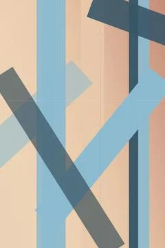Geometric abstract design with overlapping rectangles in calm blue and beig.. Illustrazione stock