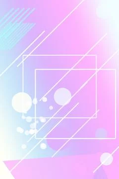 Geometric abstract design with thin lines, squares, and glowing dots in sof.. Illustrazione stock