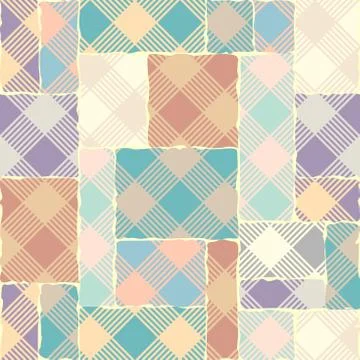 Geometric abstract diagonal plaid pattern in low poly pixel art style. Stock Illustration