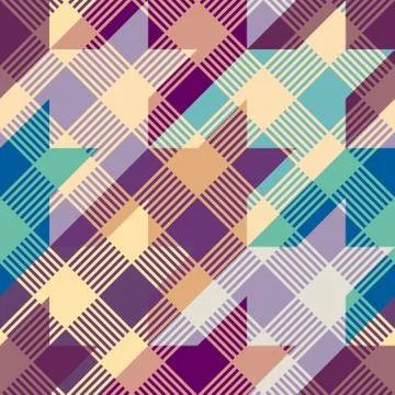 Geometric abstract diagonal plaid pattern in low poly pixel art style. Stock Illustration