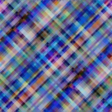 Geometric abstract diagonal plaid pattern in low poly pixel art style. Illustrazione stock