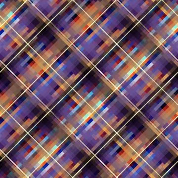 Geometric abstract diagonal plaid pattern in low poly pixel art style. Illustrazione stock
