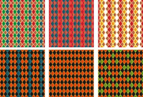 Geometric Abstract Diamond Shape Seamless Repetitive Multicolor colorful pattern Stock Illustration