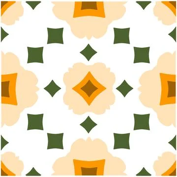 Geometric abstract floral pattern in earth tones Stock Illustration