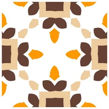 Geometric abstract floral pattern in earth tones Stock Illustration